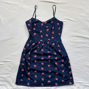 J. Crew Factory Dark Blue Watermelon Print Sundress